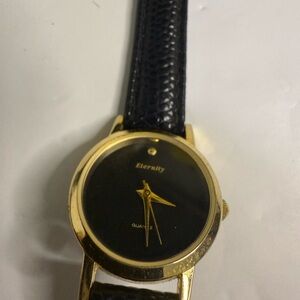 Eternity Gold and Black Quartz Watch